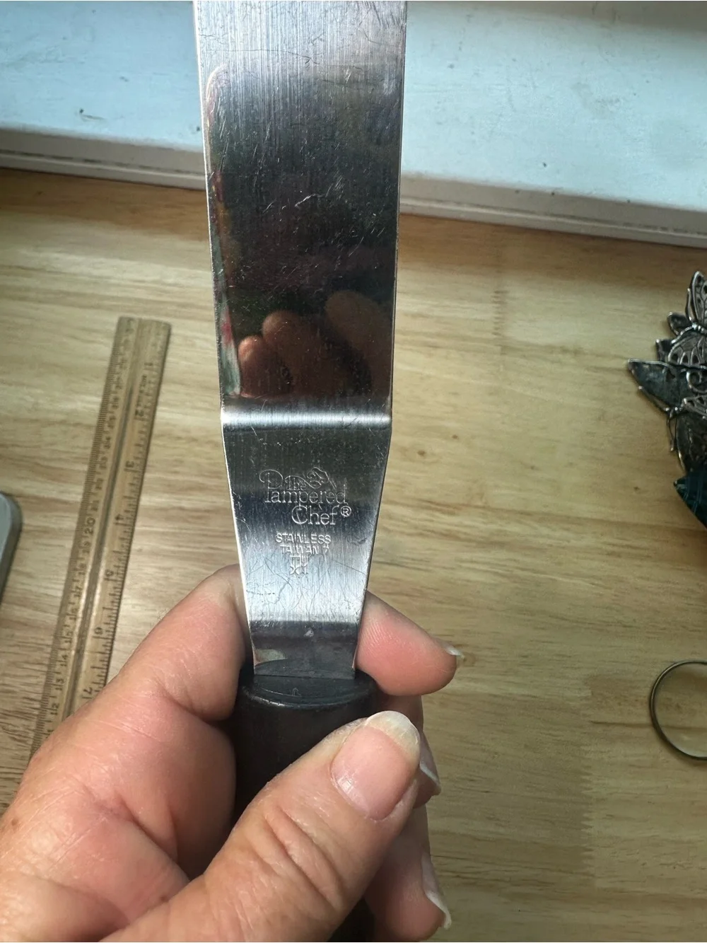 Pampered Chef Black Handle Stainless Spreader icing spatula